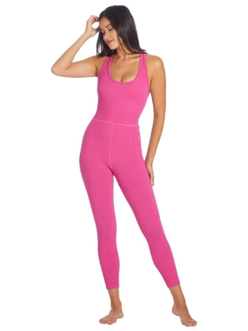 Free People FP movement Throw Active Jumpsuit Fuchsia Fizz Size L NWT